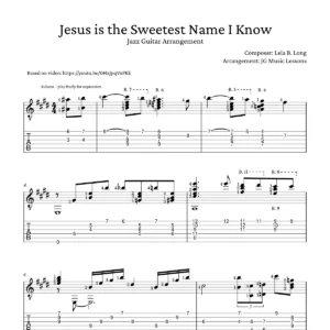 Jesus is the Sweetest Name I Know - Jazz Guitar Arrangement preview 1