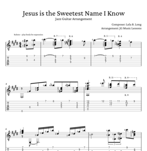 Jesus is the Sweetest Name I Know - jazz guitar arrangement preview