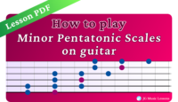 Minor Pentatonic Scales on Guitar (5 Shapes, Examples and Patterns) - Lesson PDF