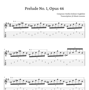 Prelude 1 Opus 46 - Emilia Giuliani-Guglielmi guitar tabs preview