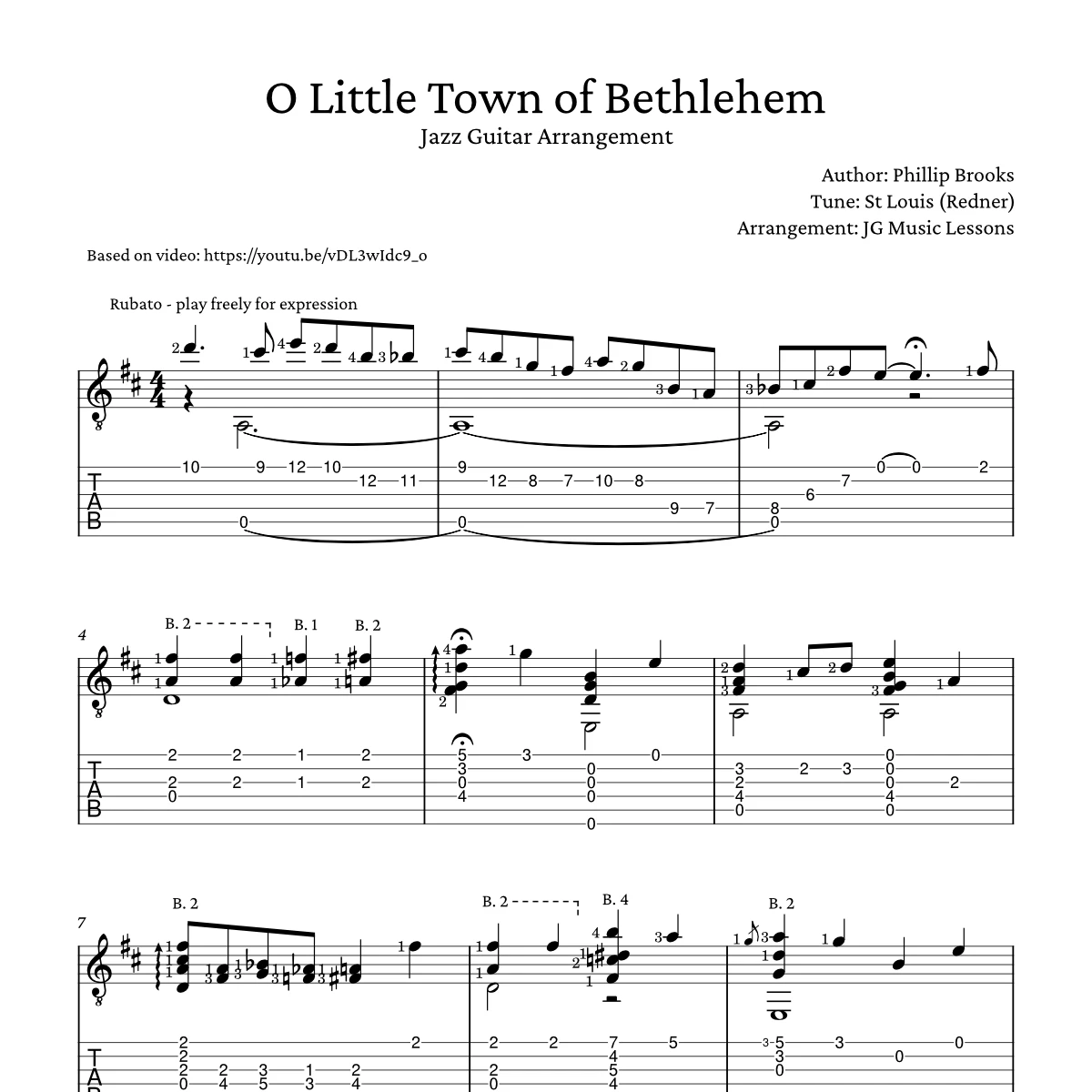 O Little Town of Bethlehem - Jazz Arrangement preview 1