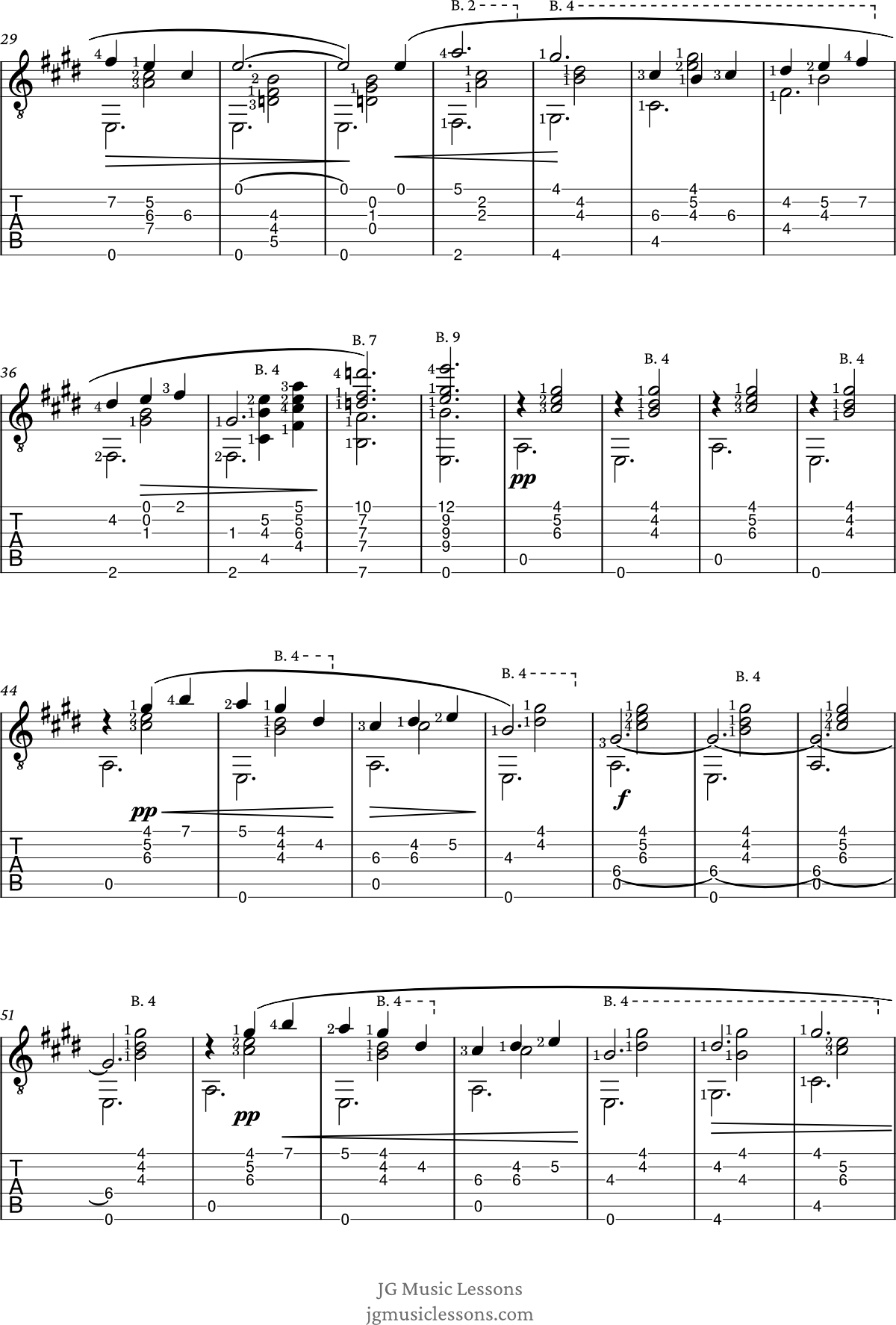 Gymnopedie 1 by Erik Satie guitar tabs page 2