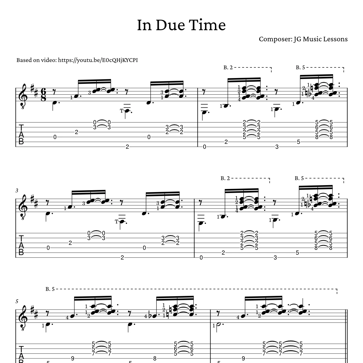 In Due Time guitar tabs preview