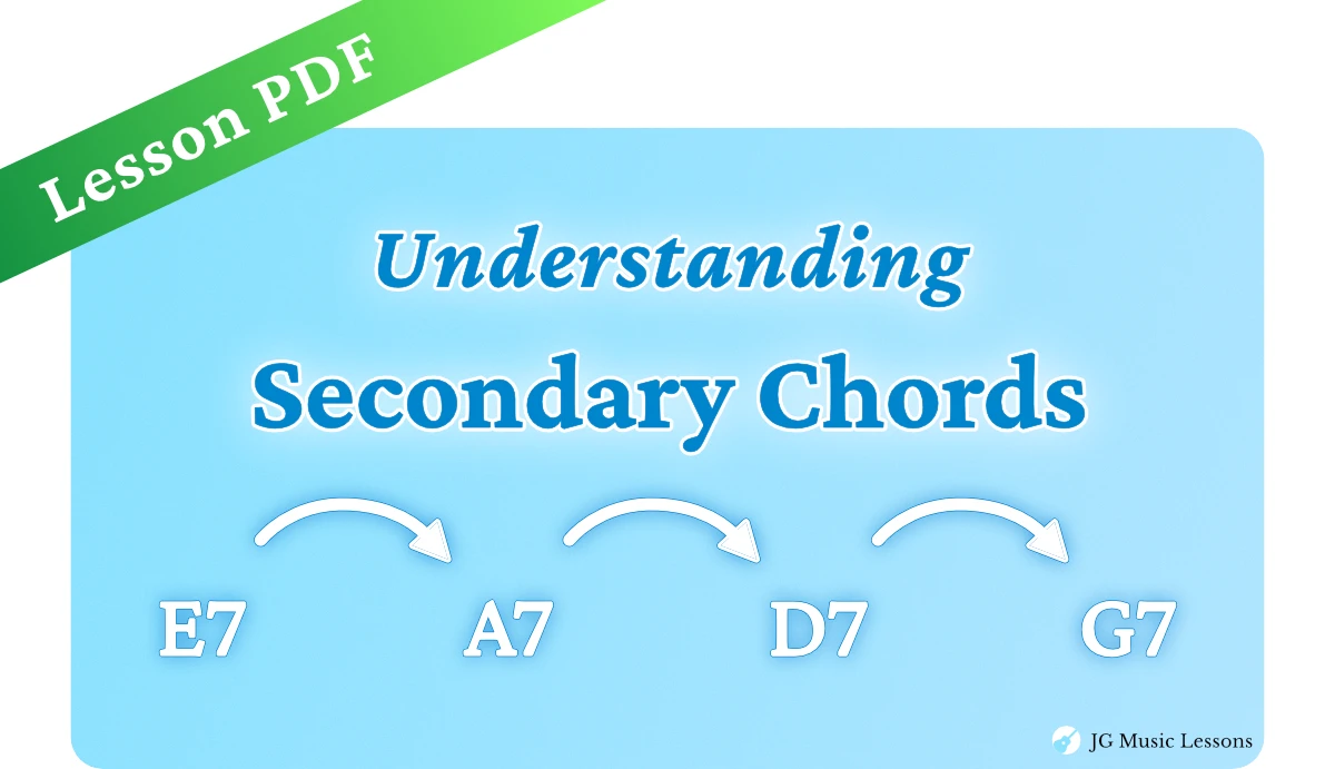 Secondary Chords Lesson PDF Banner