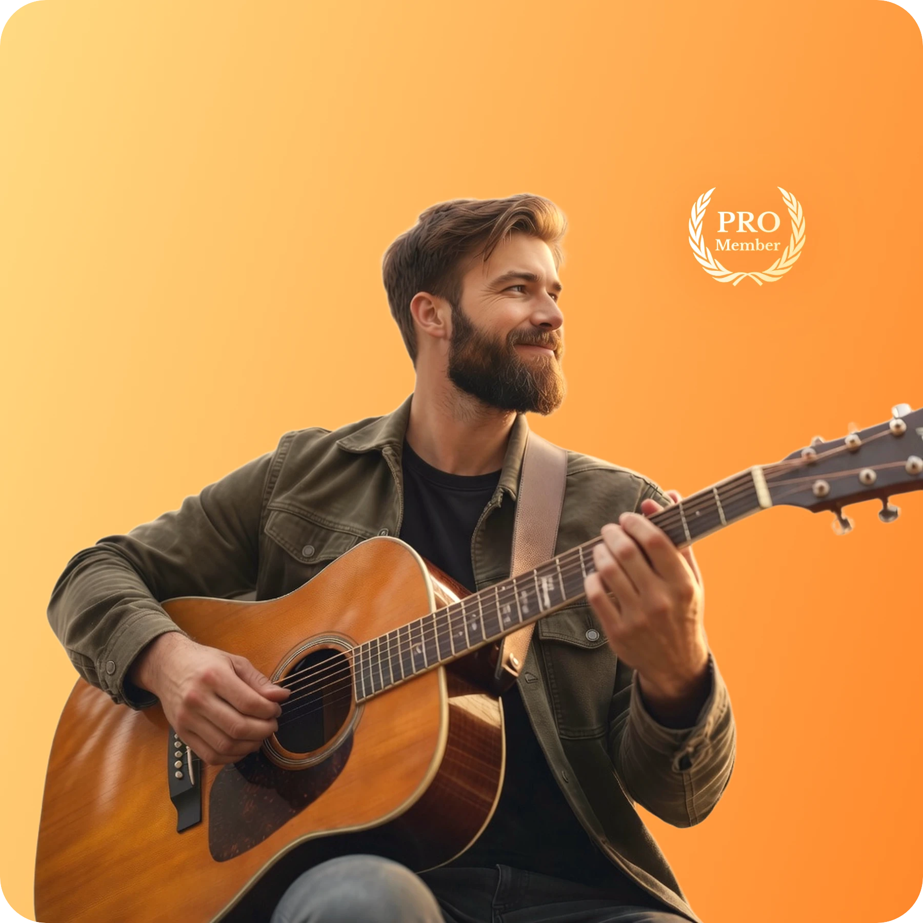 Guitarist with acoustic guitar