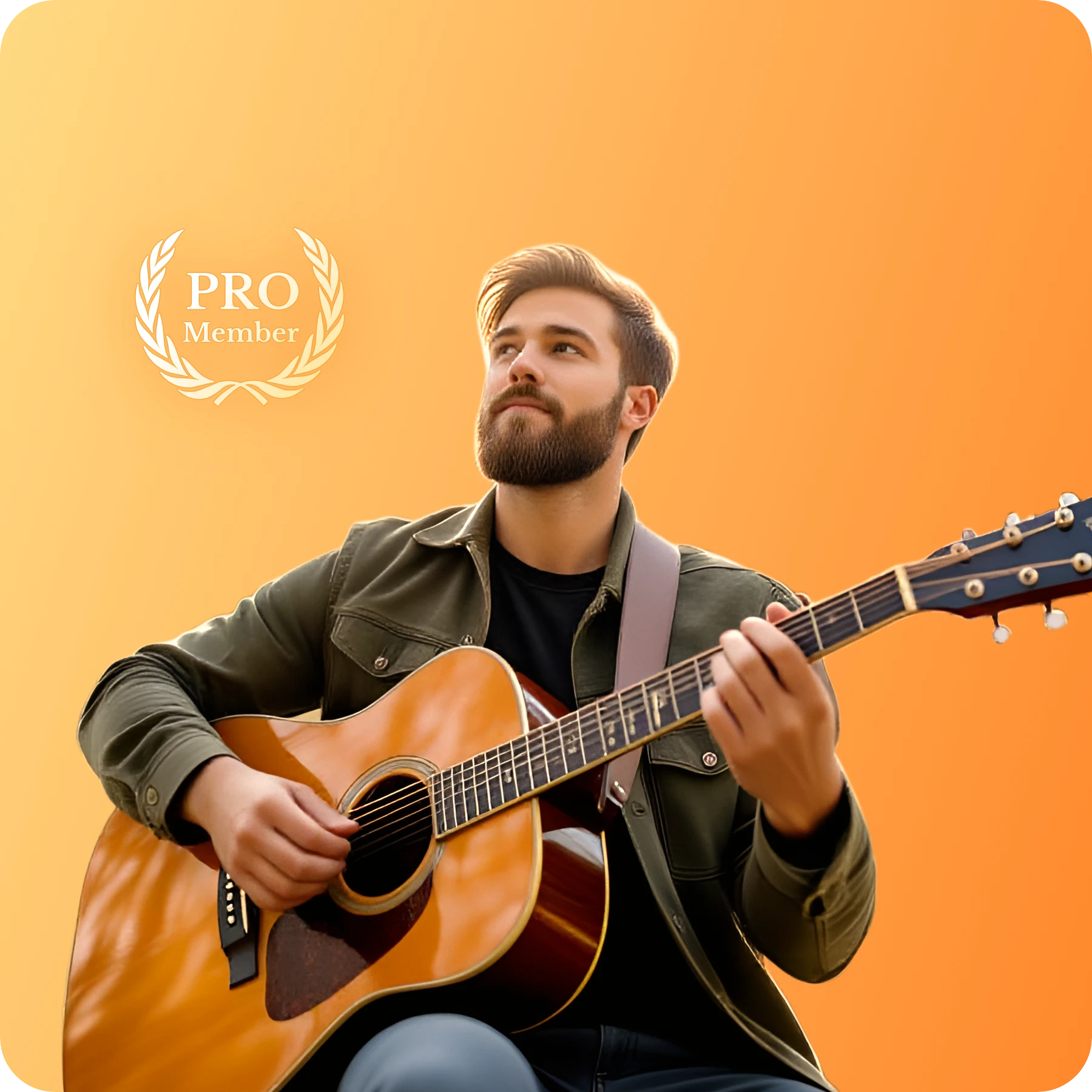 Guitarist with acoustic guitar