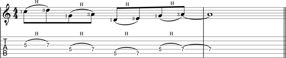 Hammer Ons and Pull Offs - example 1