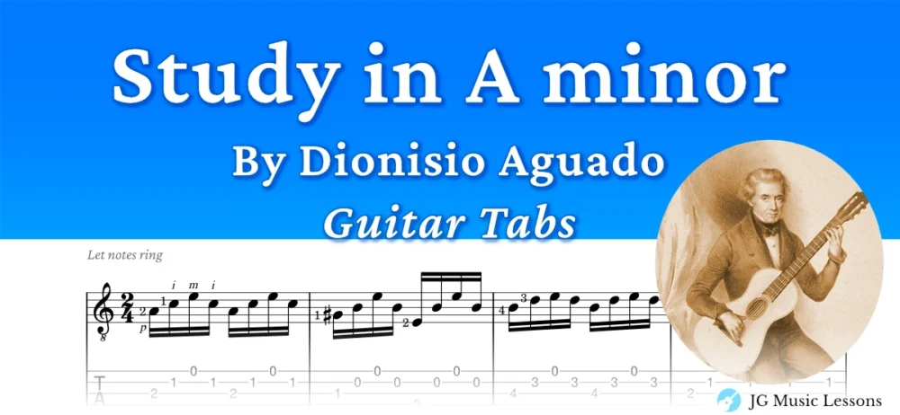 Study in A minor - D. Aguado guitar tabs site cover