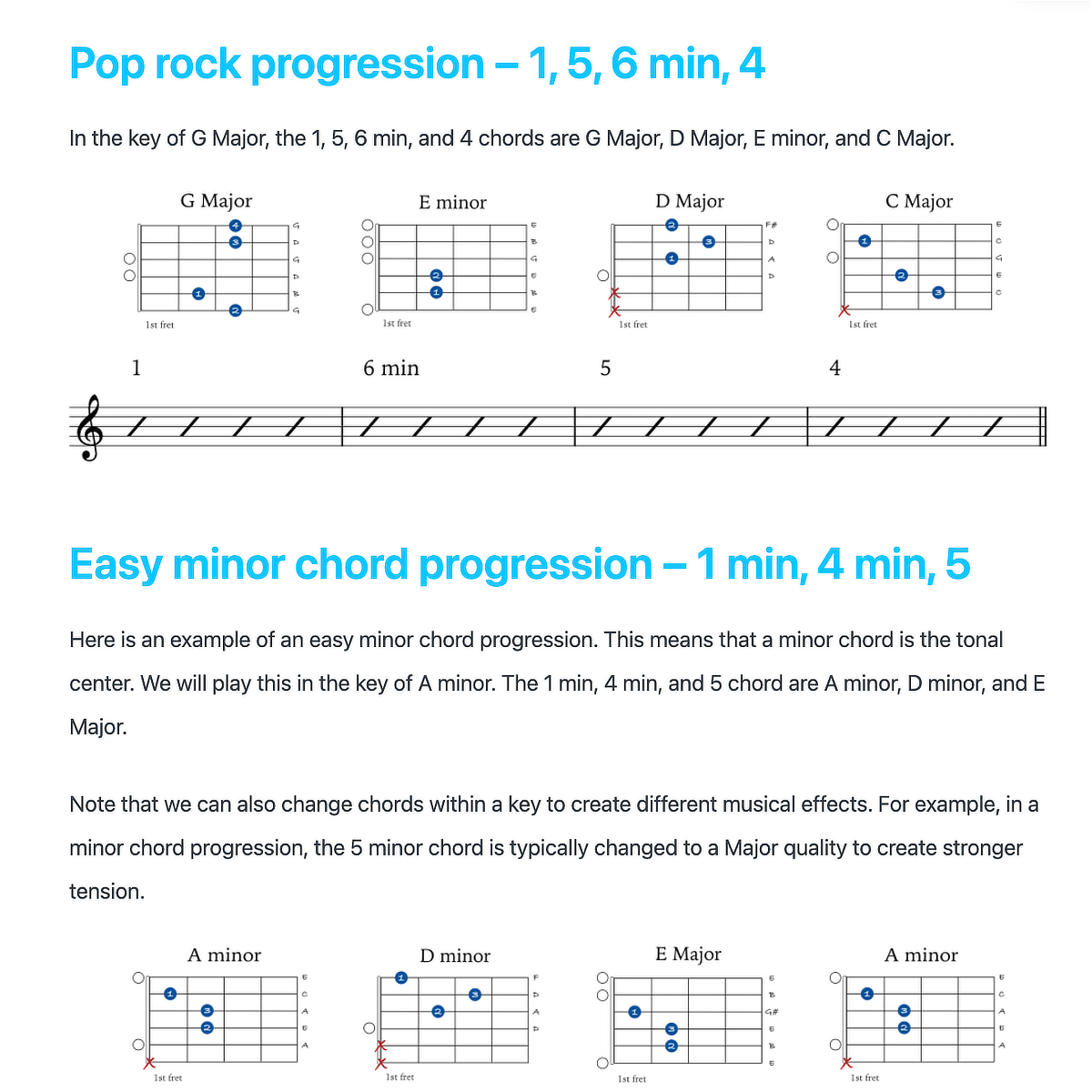 7 Easy Guitar Chord Progressions preview 2