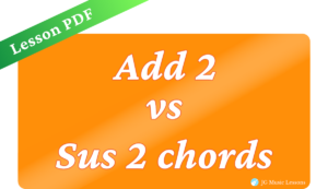 Add 2 vs sus 2 on guitar banner WC