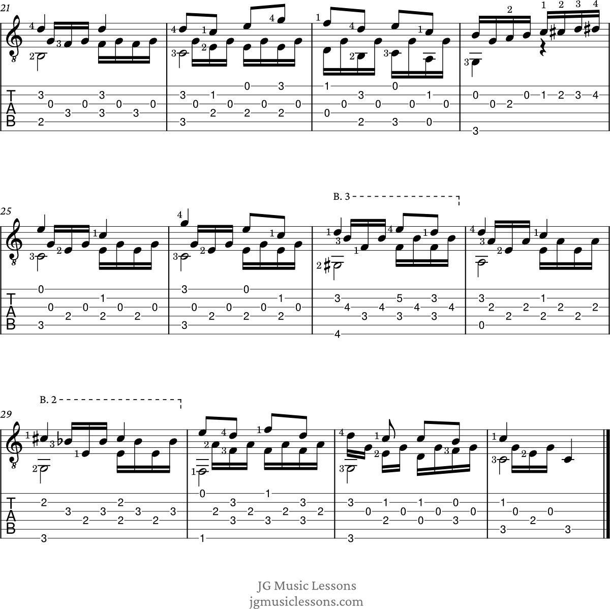 Sor Opus 35 No. 13 guitar tabs page 2