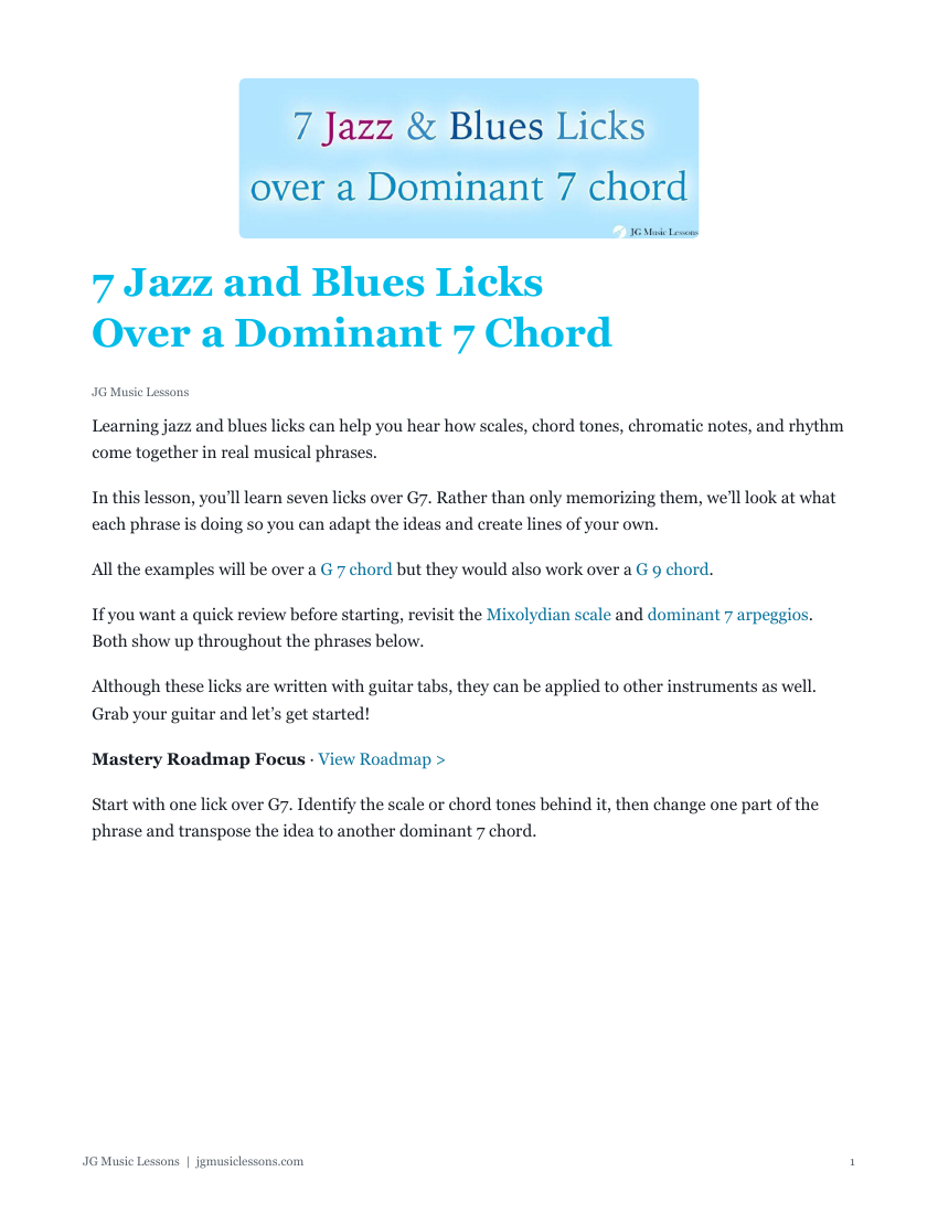 7 jazz blues licks preview page 1