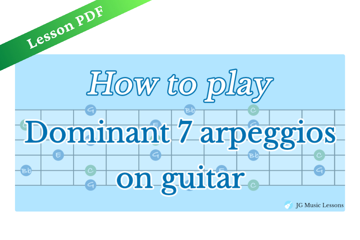 Dominant 7 Arpeggios: Shapes and Application Examples – Lesson PDF cover