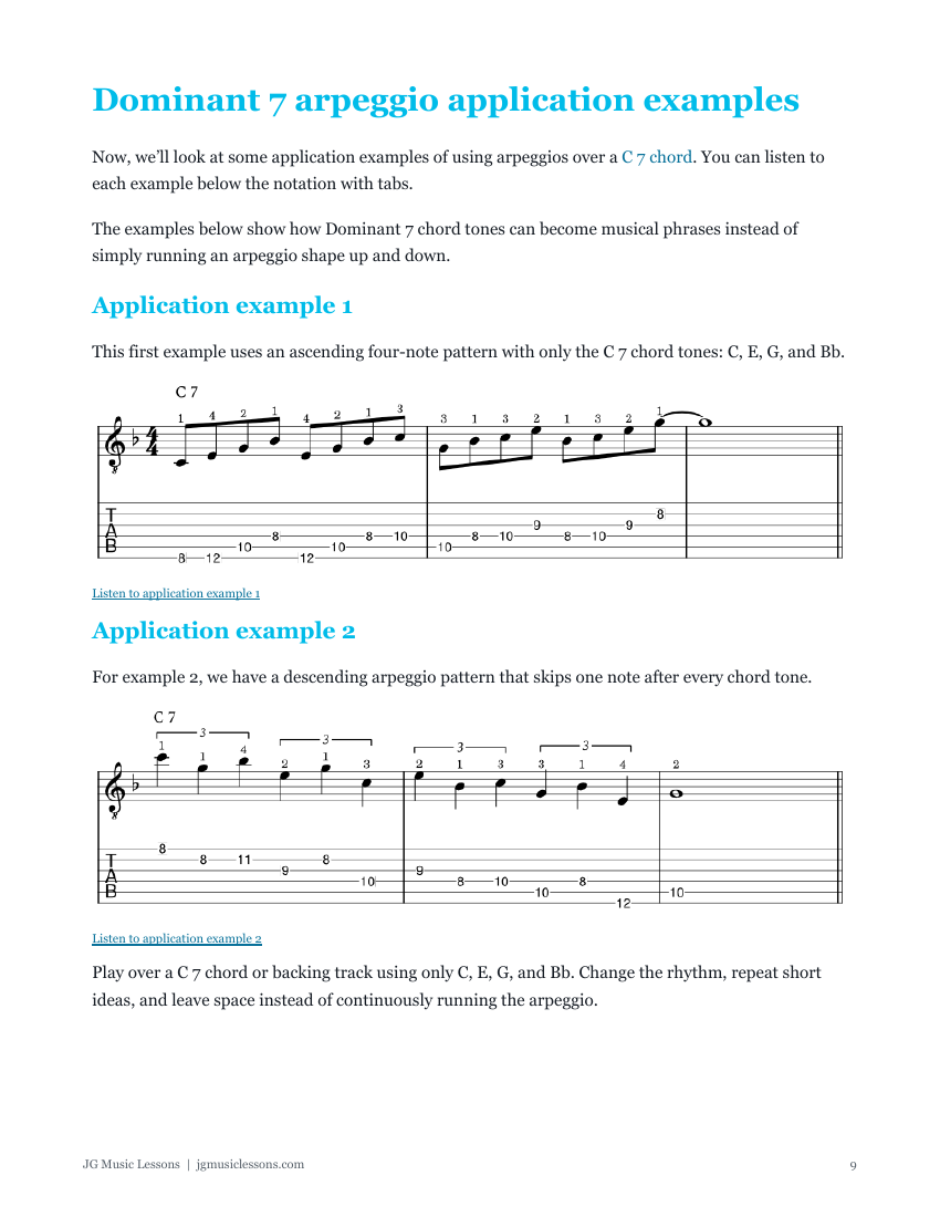 Dominant 7 arpeggios preview 9