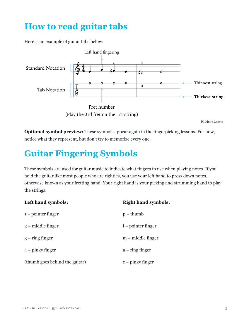 Guitar tabs preview 3